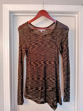 Marled Green & Black Long Sleeve Tunic Size Medium